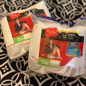 Brand New Hanes cushion over calf tube 12 pack
